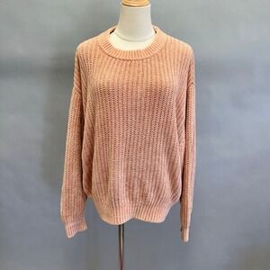 ARITZIA WILFRED Essential Chenille Sweater Women's‎ Size Large Peach Slouchy